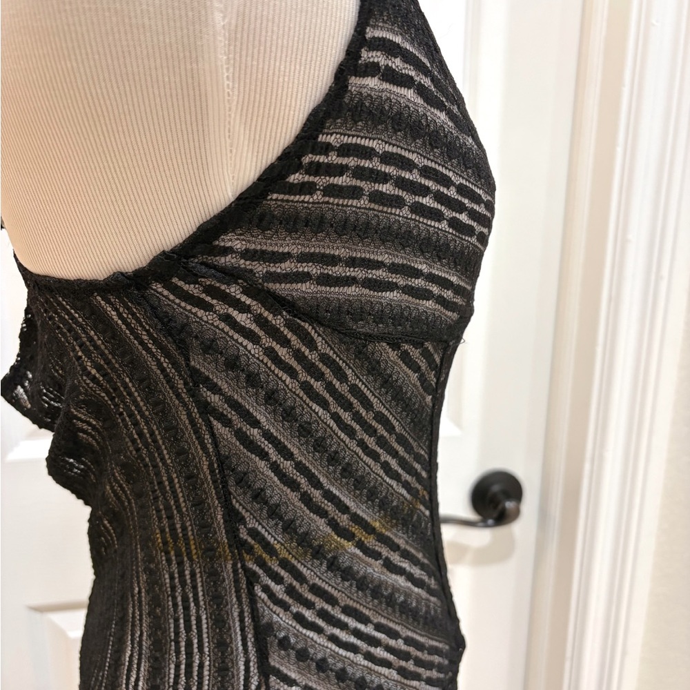 Free People Black Love Story Lace Maxi Slip Dress with Texture Small - Picture 5 of 8
